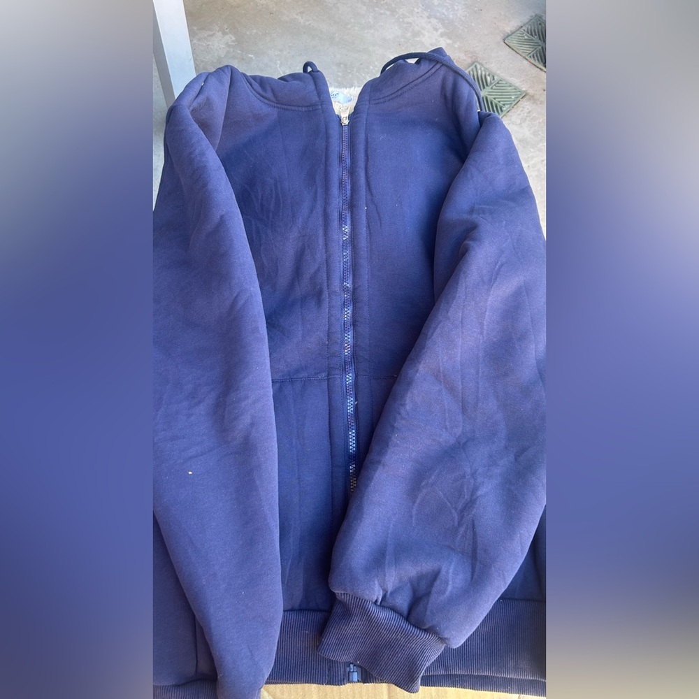 Navy Blue Zip-Up Jacket